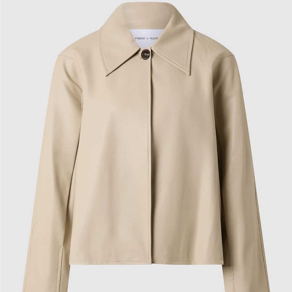 Beige Vegan Leather Jacket